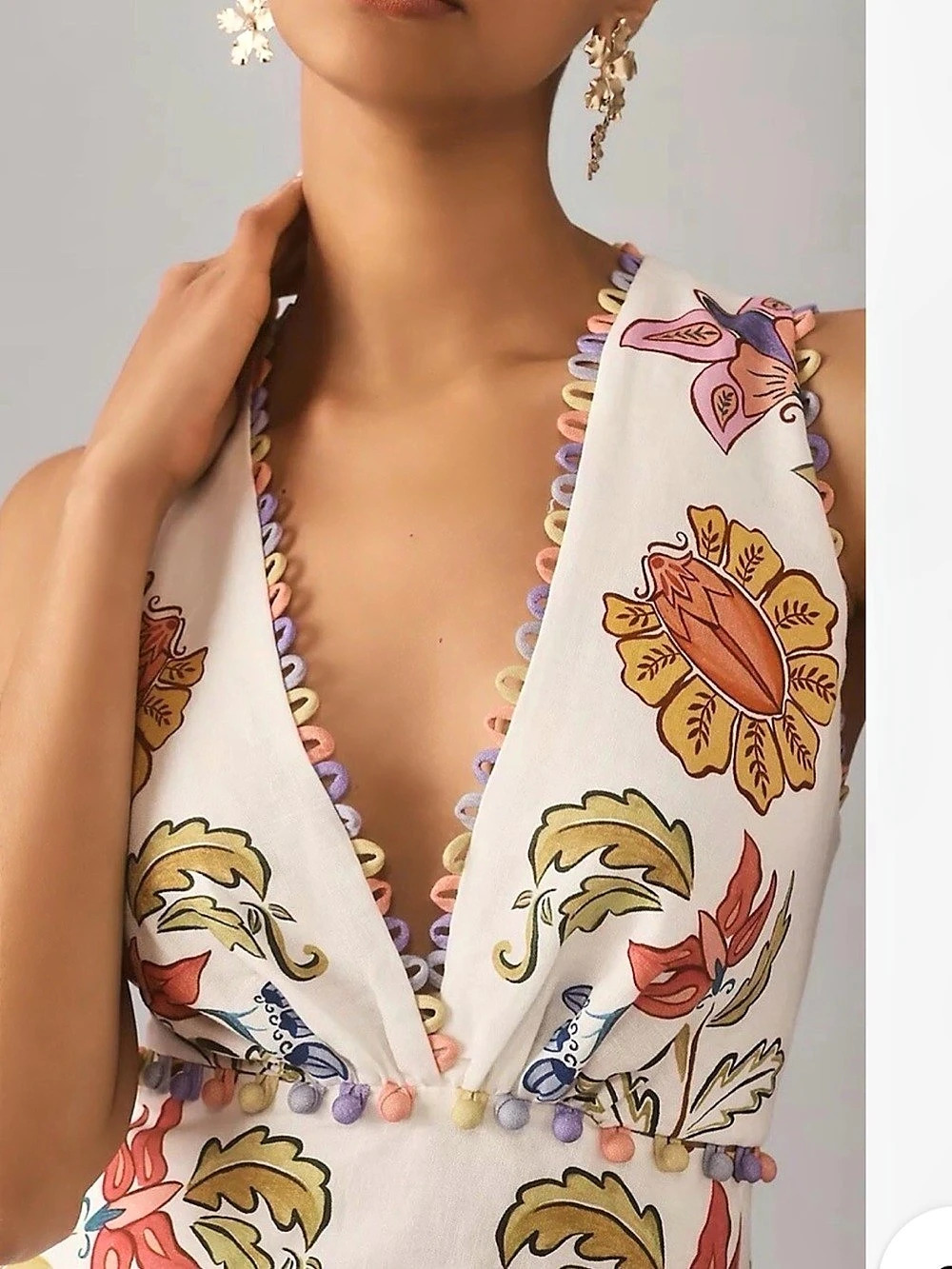 FARM Rio Havana Floral Dress White & Orange - Picture 3 of 3